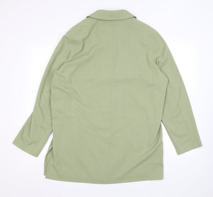 Eugen Klein Womens Green Polyester Basic Button-Up Size 16 Collared