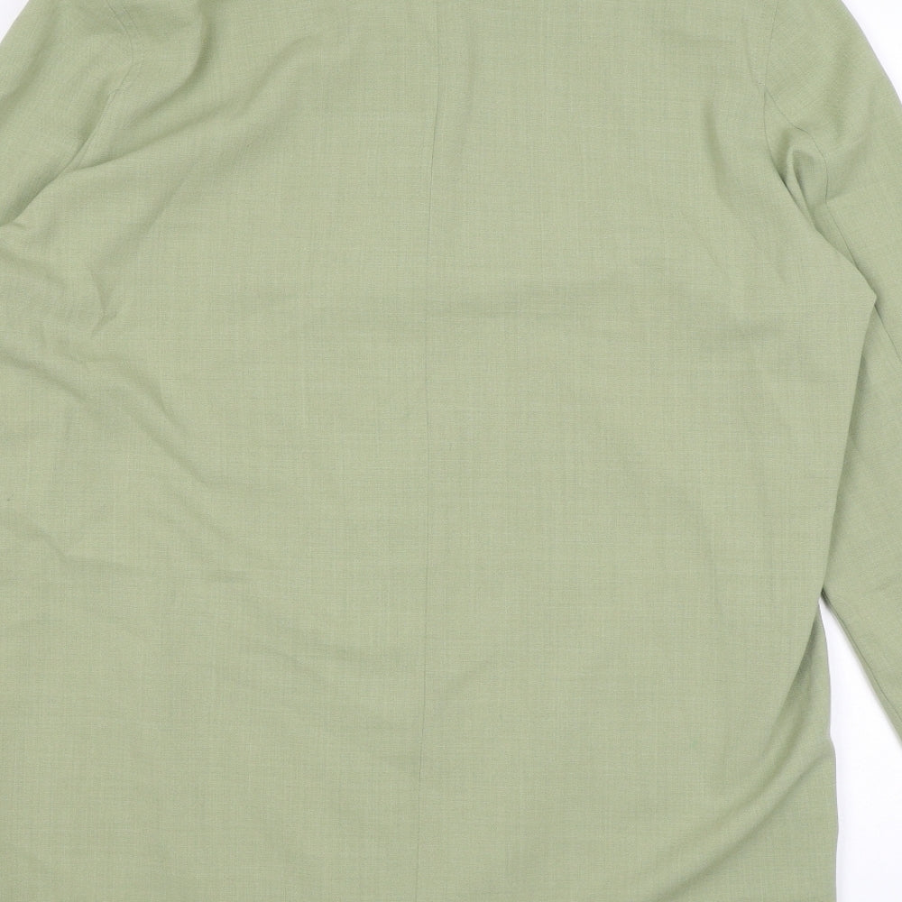 Eugen Klein Womens Green Polyester Basic Button-Up Size 16 Collared