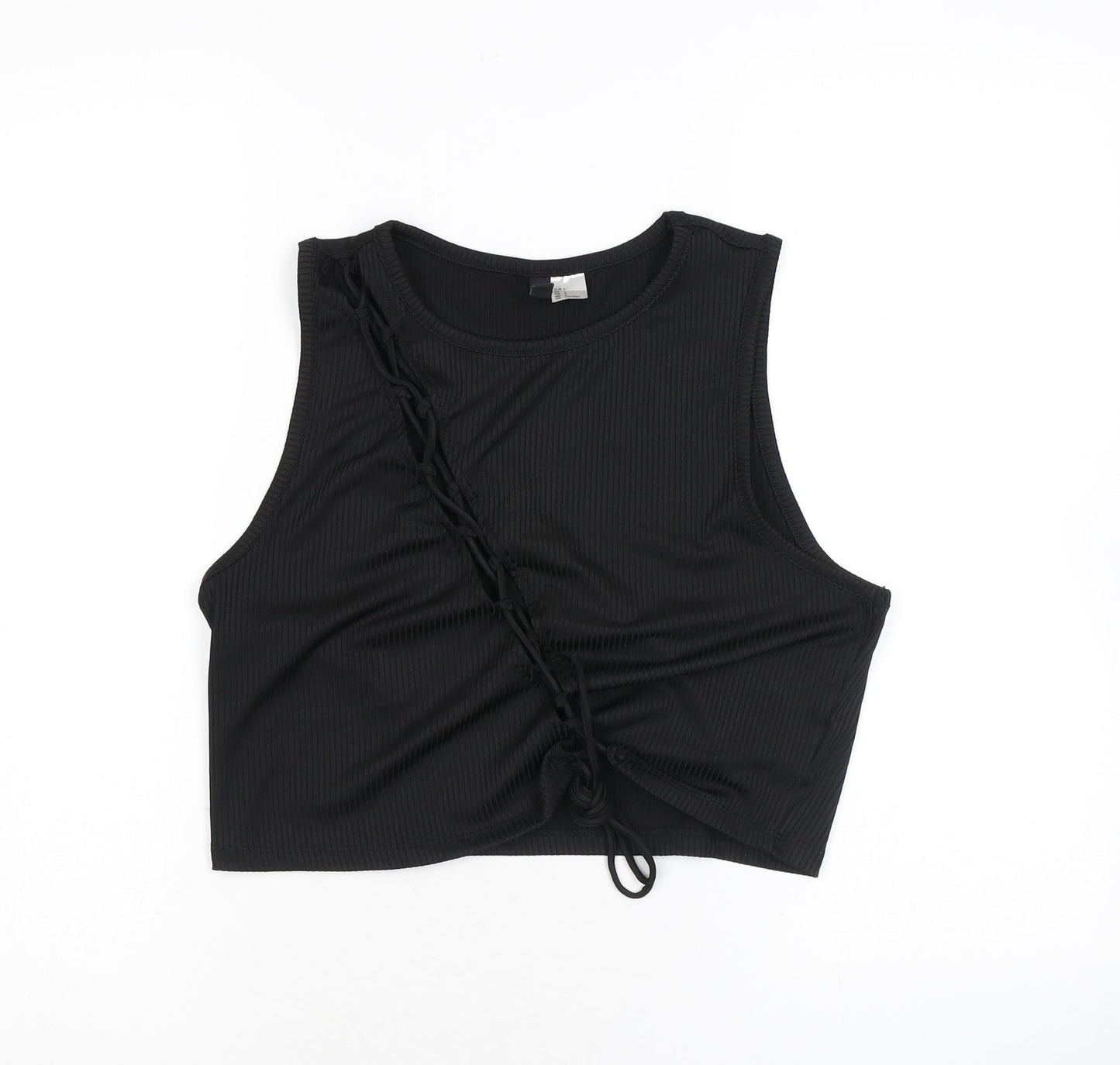 Womens UK Size L Divided by H&M Black Cropped Tank