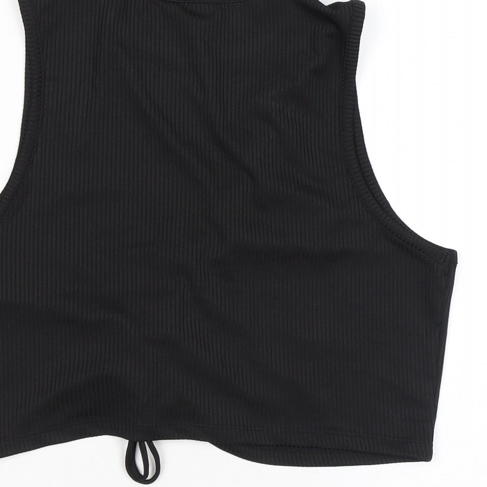 Womens UK Size L Divided by H&M Black Cropped Tank