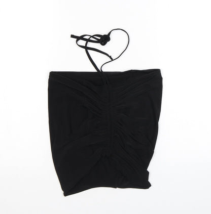 Womens UK Size 6 PRETTYLITTLETHING Black Cropped Blouse
