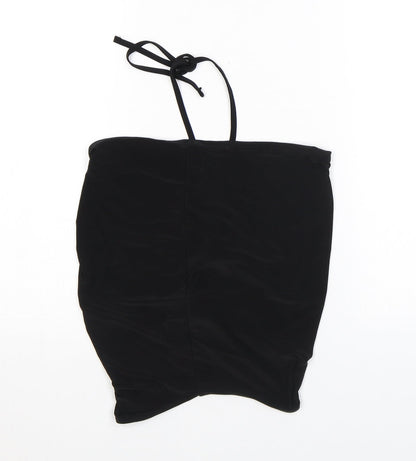 Womens UK Size 6 PRETTYLITTLETHING Black Cropped Blouse