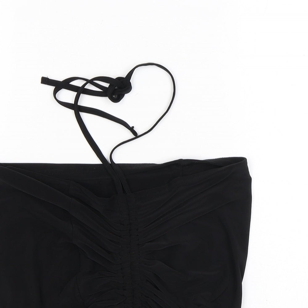 Womens UK Size 6 PRETTYLITTLETHING Black Cropped Blouse