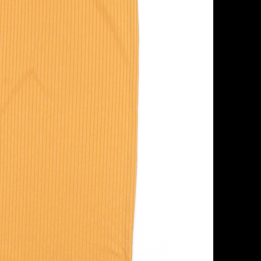 I SAW IT FIRST Womens Orange Polyester Bandage Skirt Size 8