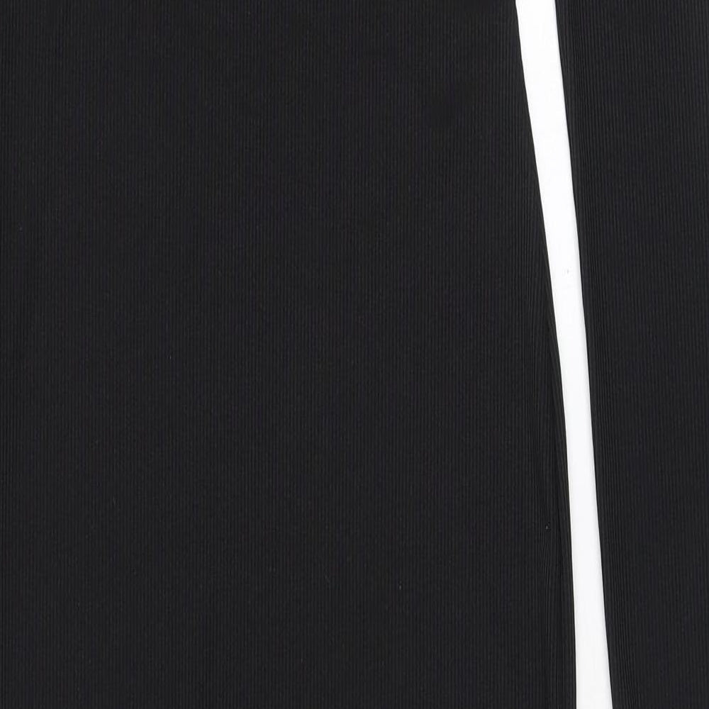 PRETTYLITTLETHING Womens Black Polyester Bodycon Size 6 Scoop Neck Button