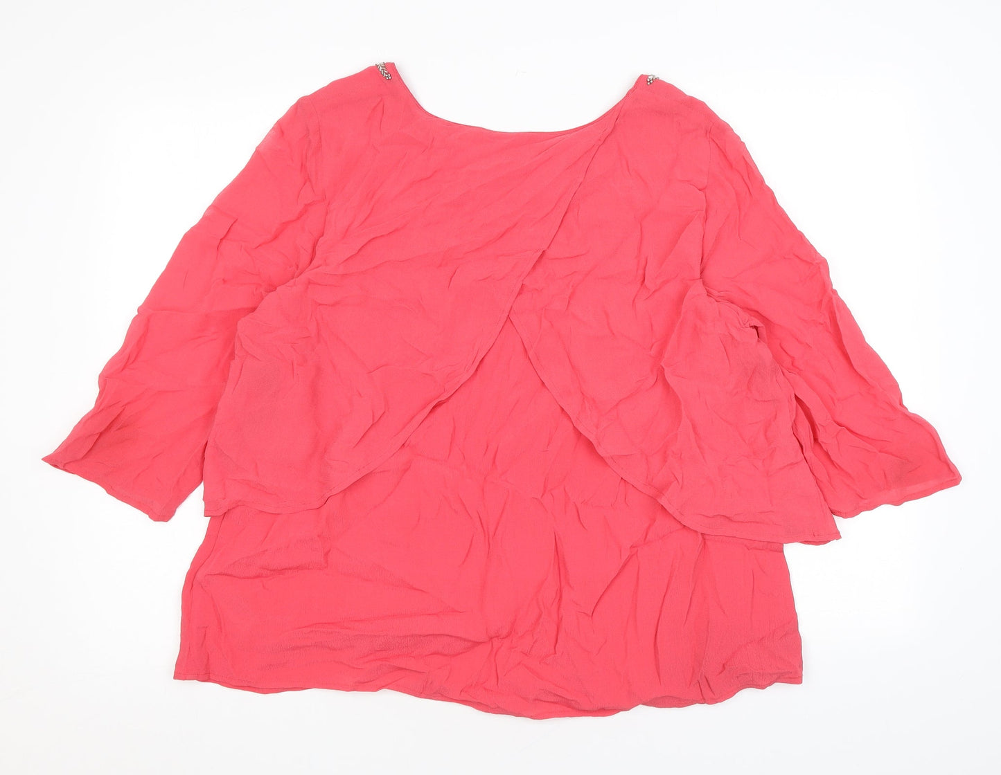 Womens UK Size 16 Monsoon Pink Basic Blouse