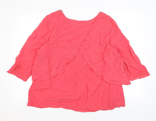 Womens UK Size 16 Monsoon Pink Basic Blouse