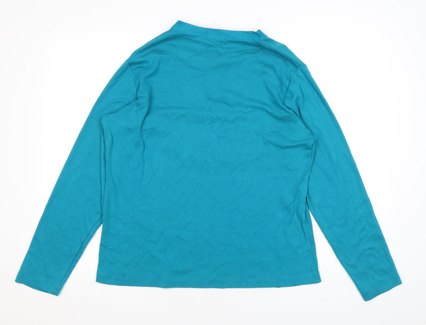 Being Casual Womens Blue Cotton Basic Blouse Size 18 V-Neck - Embroidery