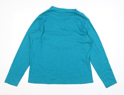 Being Casual Womens Blue Cotton Basic Blouse Size 18 V-Neck - Embroidery