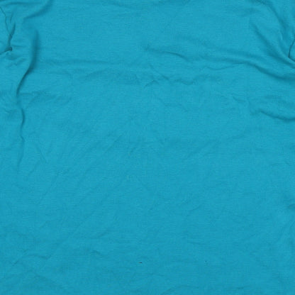 Being Casual Womens Blue Cotton Basic Blouse Size 18 V-Neck - Embroidery