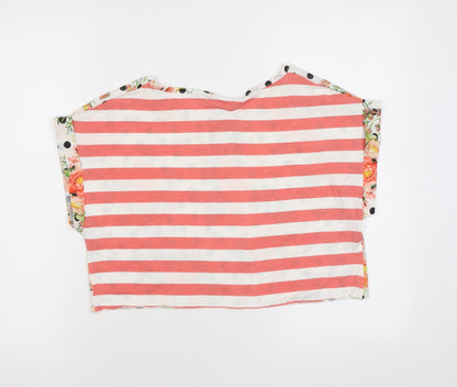 Womens UK Size 12 Red Herring Multicoloured Cropped T-Shirt