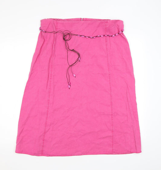 Ann Harvey Womens Pink Polyester Swing Skirt Size 18 Zip - Bead belt