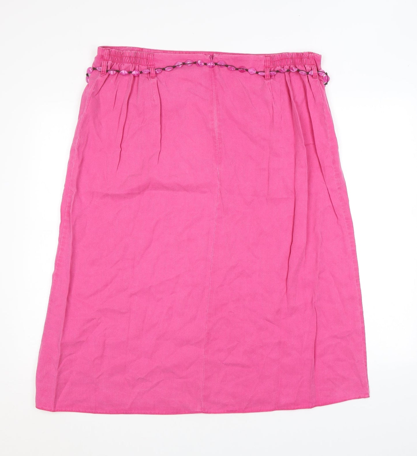 Ann Harvey Womens Pink Polyester Swing Skirt Size 18 Zip - Bead belt
