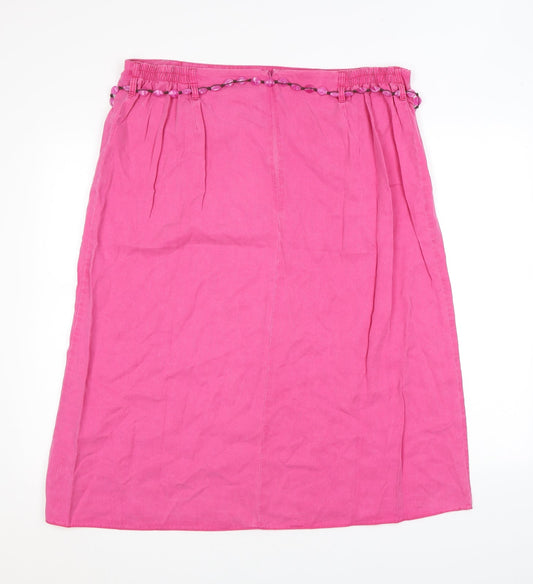 Ann Harvey Womens Pink Polyester Swing Skirt Size 18 Zip - Bead belt