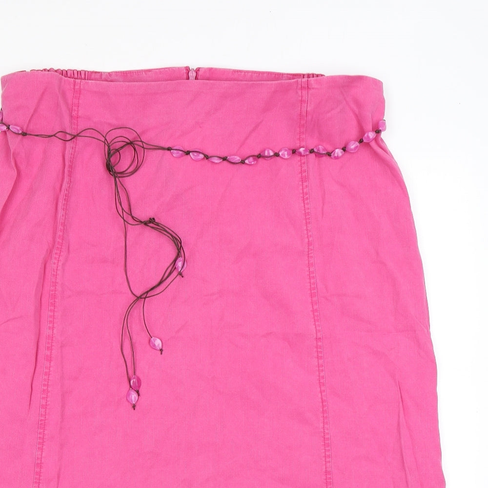 Ann Harvey Womens Pink Polyester Swing Skirt Size 18 Zip - Bead belt