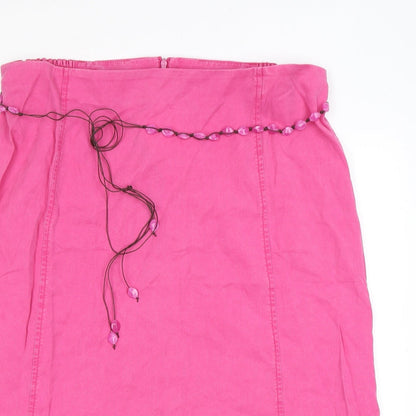 Ann Harvey Womens Pink Polyester Swing Skirt Size 18 Zip - Bead belt