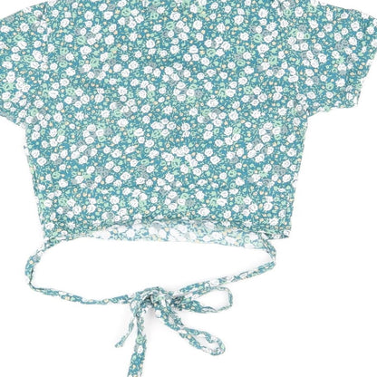 Womens UK Size S Motel Green Cropped T-Shirt