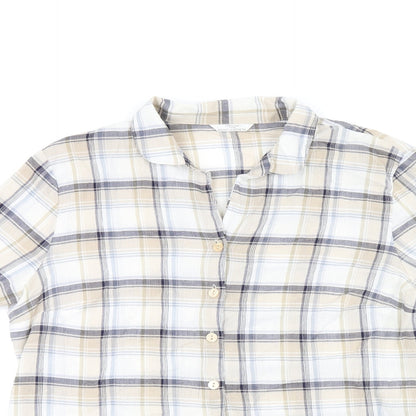 Womens UK Size 16 Marks and Spencer Beige Basic Button-Up