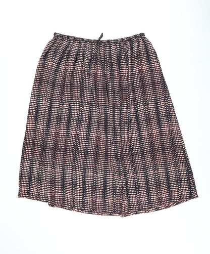 Per Una Womens Black Geometric Polyester Swing Skirt Size 18 Drawstring