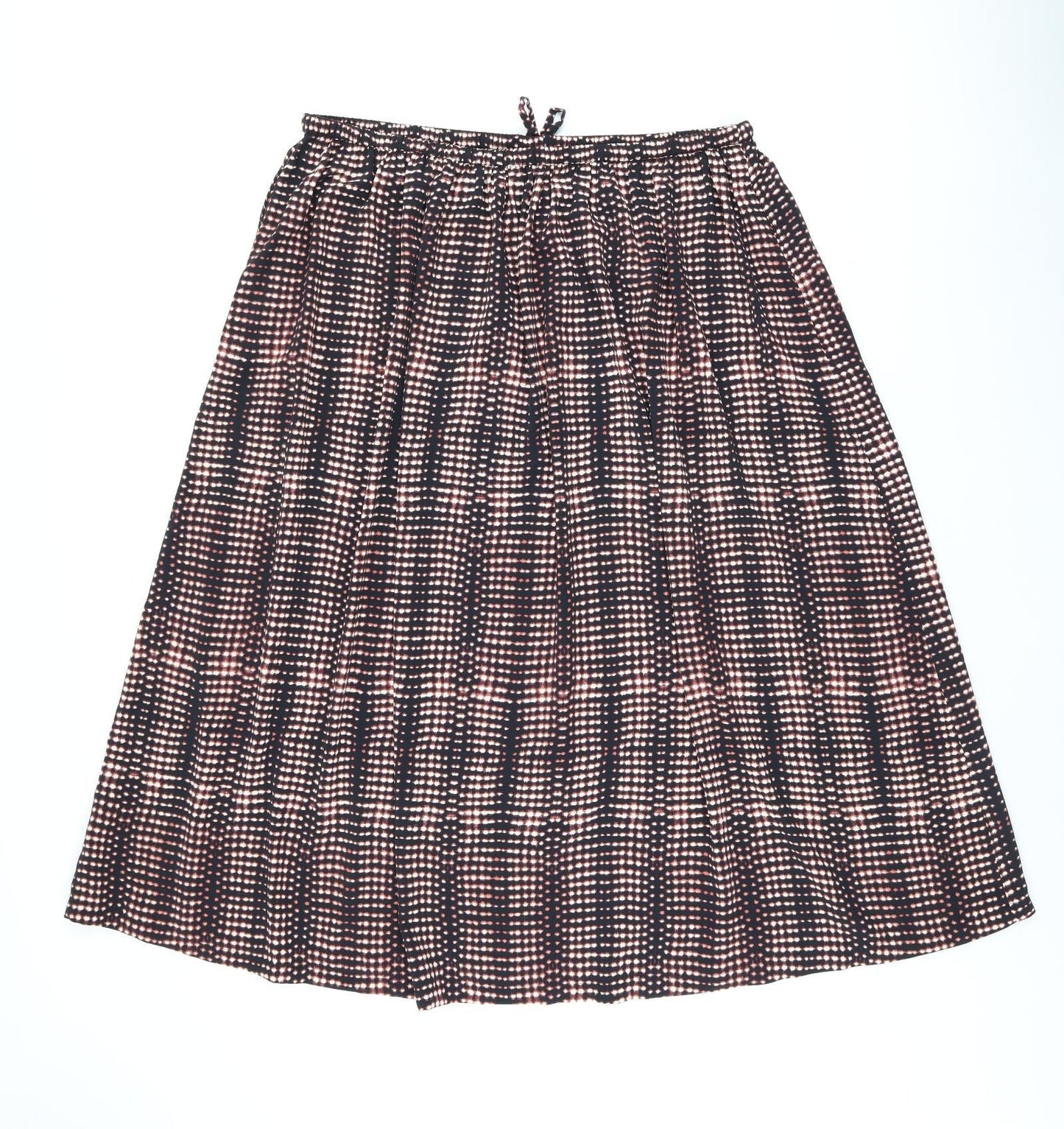 Per Una Womens Black Geometric Polyester Swing Skirt Size 18 Drawstring