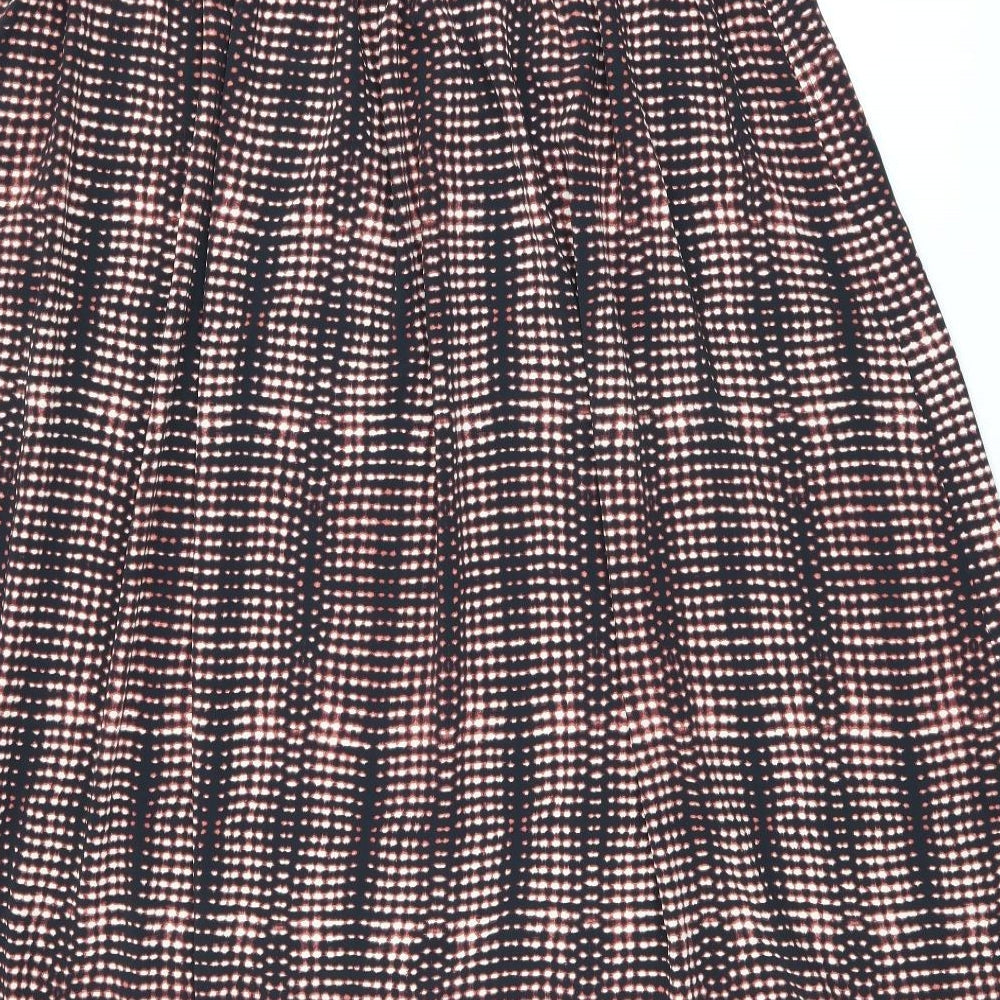 Per Una Womens Black Geometric Polyester Swing Skirt Size 18 Drawstring