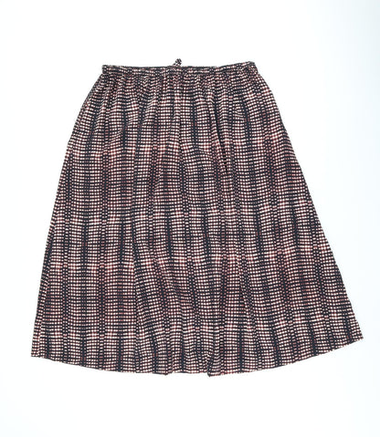 Per Una Womens Black Geometric Polyester Swing Skirt Size 16 Drawstring