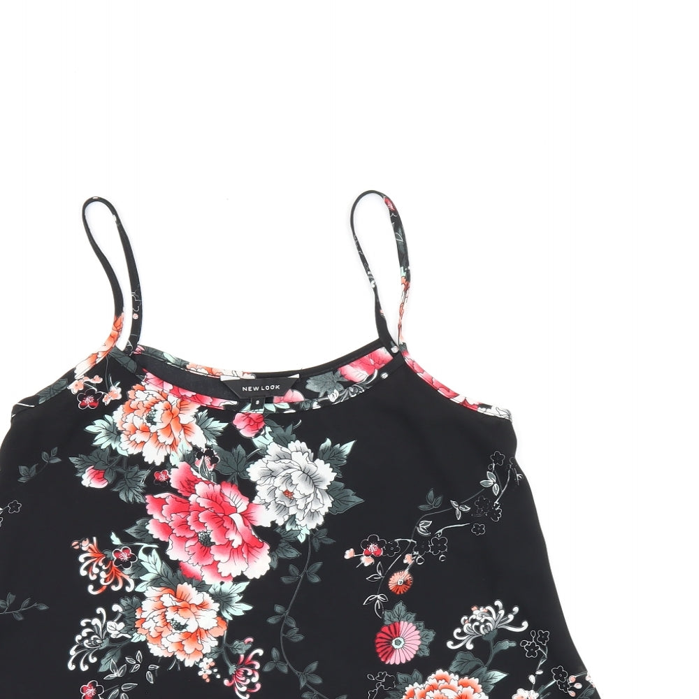 Womens UK Size 8 New Look Black Camisole T-Shirt