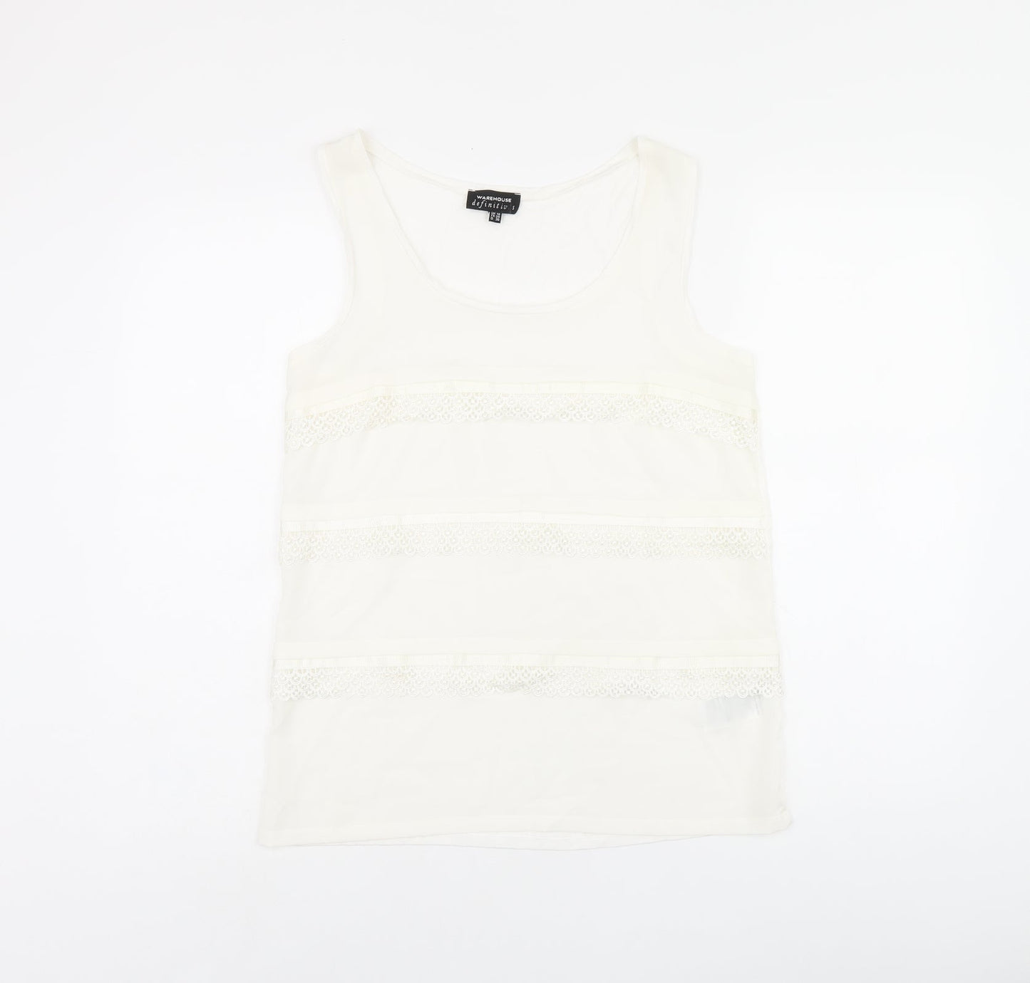 Womens UK Size 10 Warehouse White Basic Tank