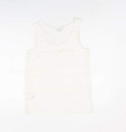 Womens UK Size 10 Warehouse White Basic Tank