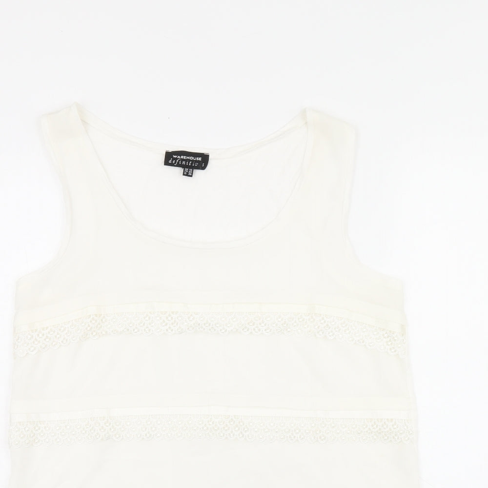 Womens UK Size 10 Warehouse White Basic Tank