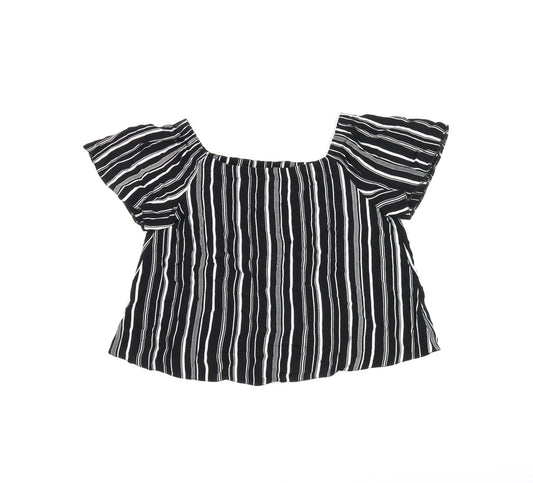 Womens UK Size 8 New Look Black Basic T-Shirt
