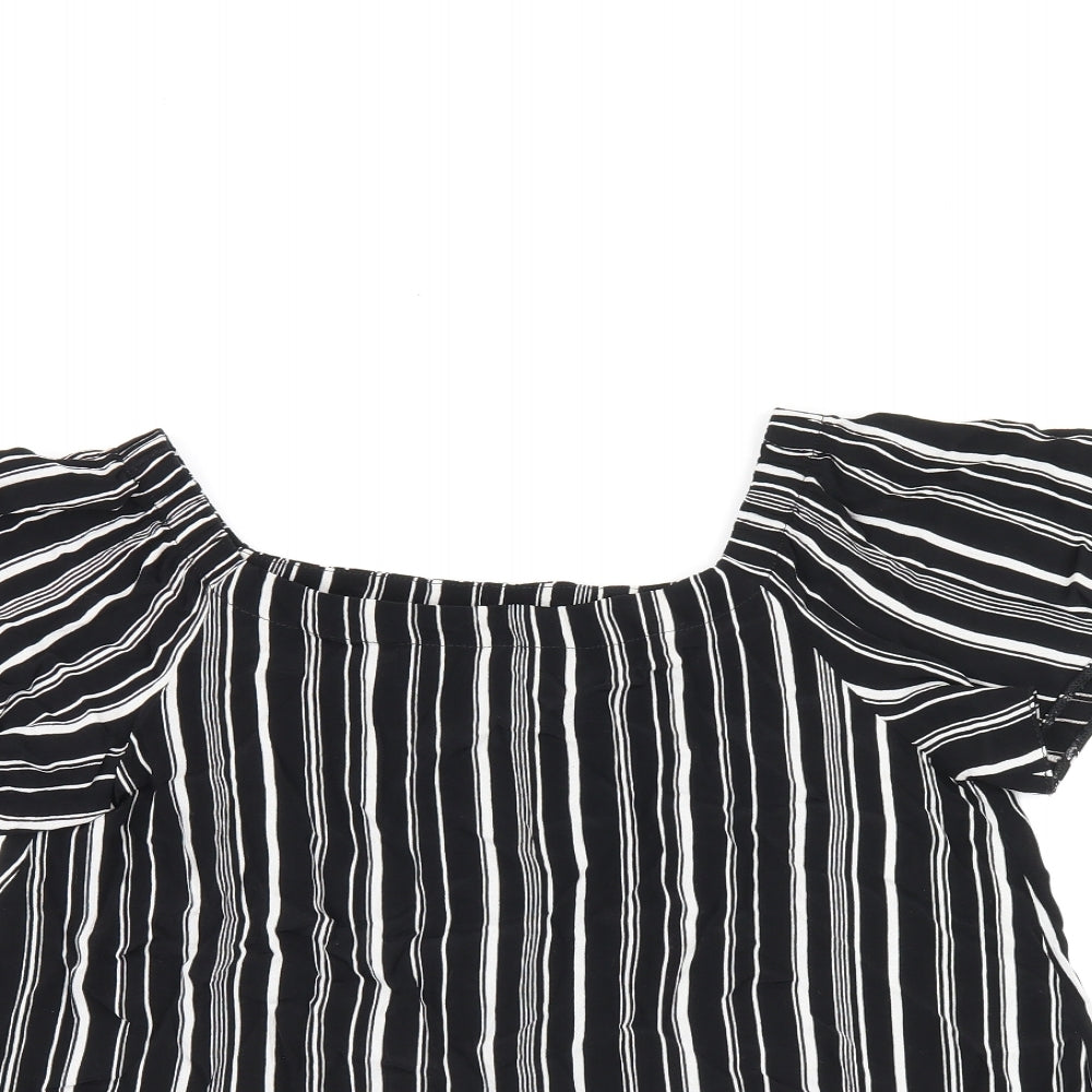 Womens UK Size 8 New Look Black Basic T-Shirt