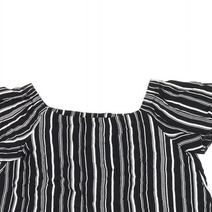 Womens UK Size 8 New Look Black Basic T-Shirt