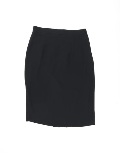 Parigi Womens Black Polyester Straight & Pencil Skirt Size 12 Zip