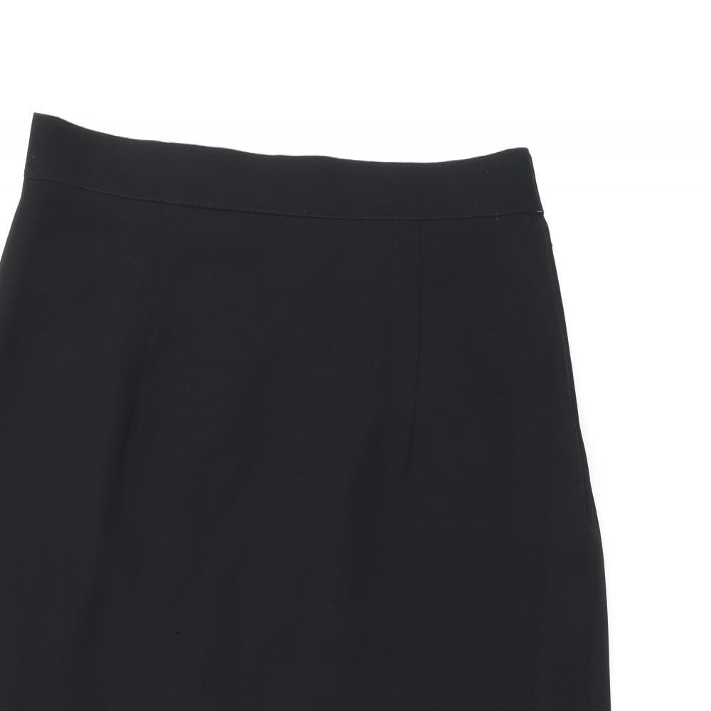 Parigi Womens Black Polyester Straight & Pencil Skirt Size 12 Zip