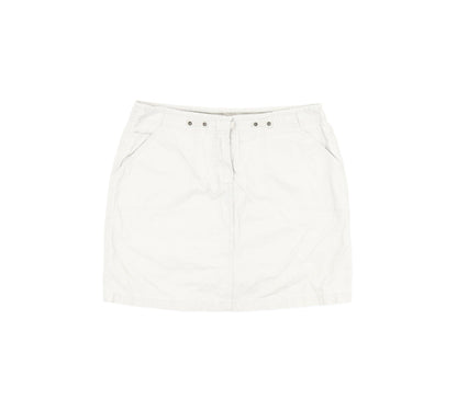 New Look Womens Beige Cotton Mini Skirt Size 10 Zip