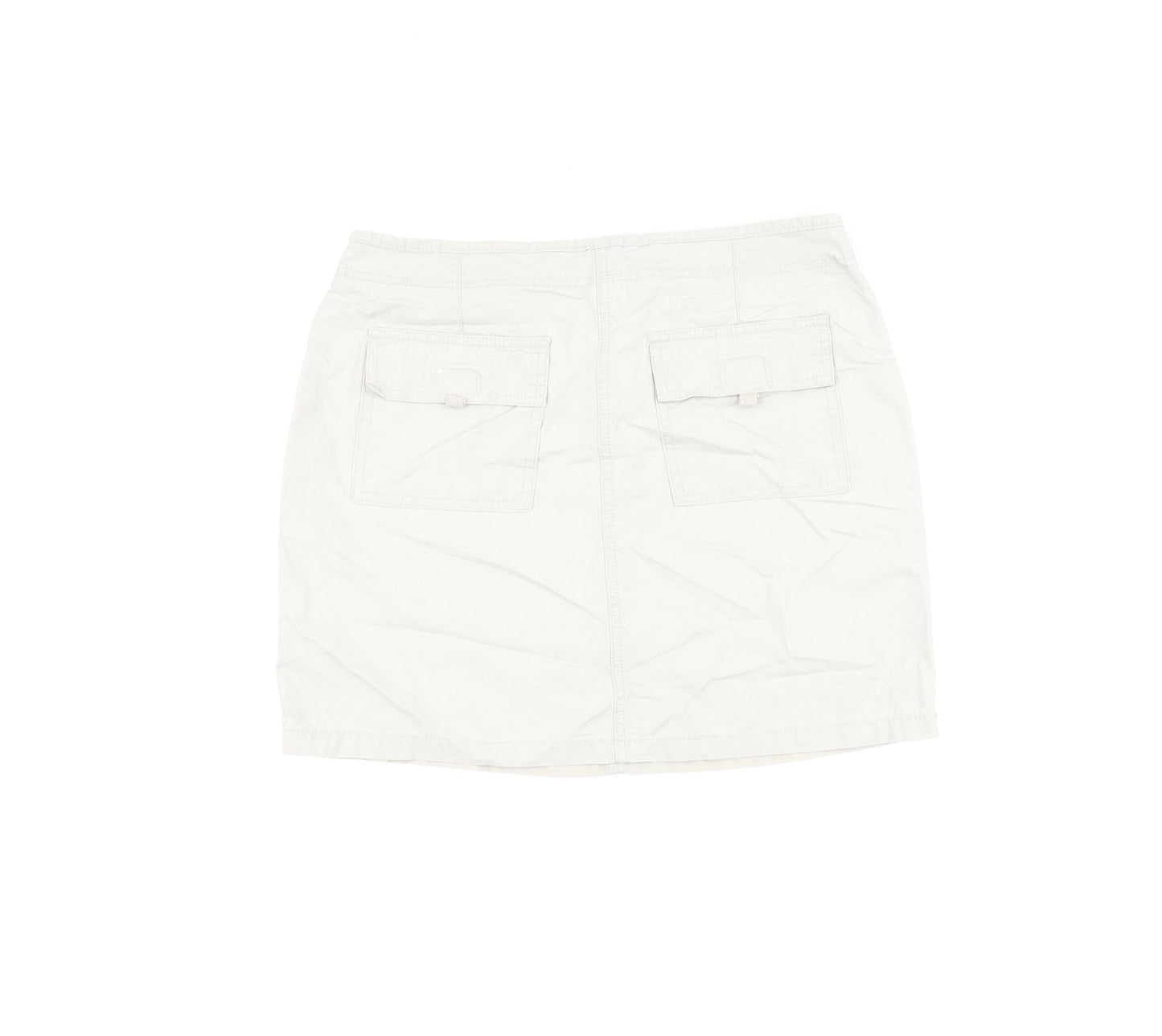 New Look Womens Beige Cotton Mini Skirt Size 10 Zip