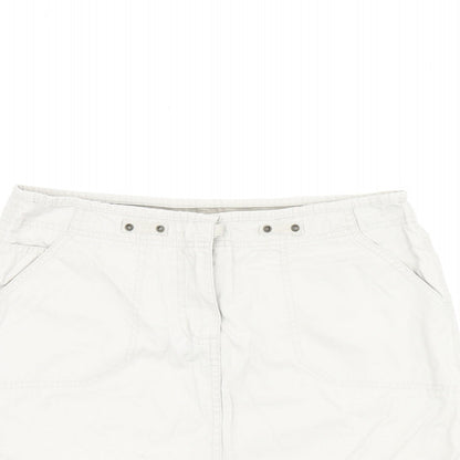 New Look Womens Beige Cotton Mini Skirt Size 10 Zip