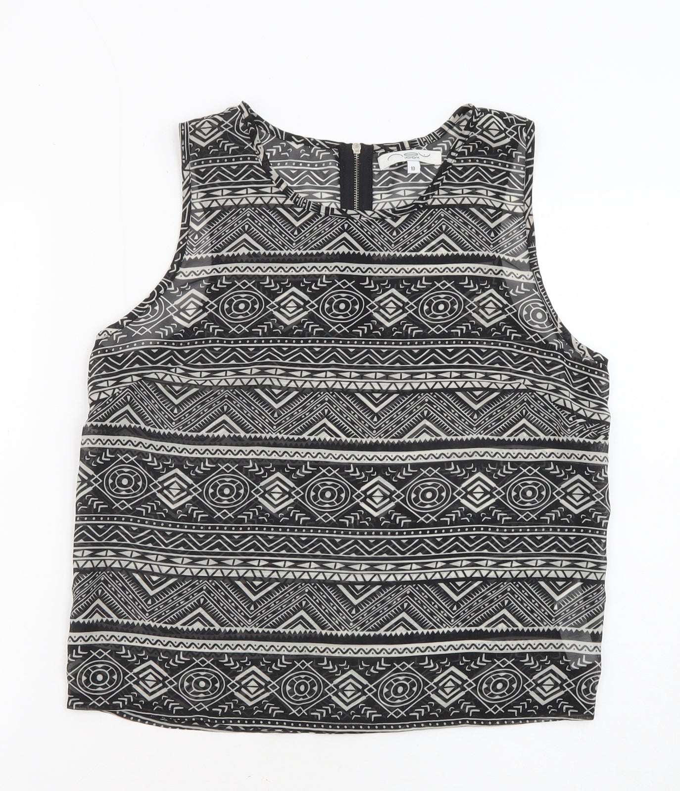 Womens UK Size 10 New Look Black Basic Tank