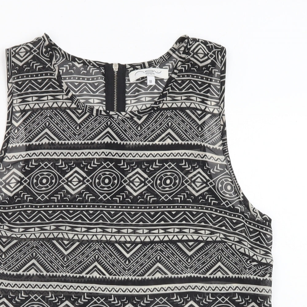 Womens UK Size 10 New Look Black Basic Tank
