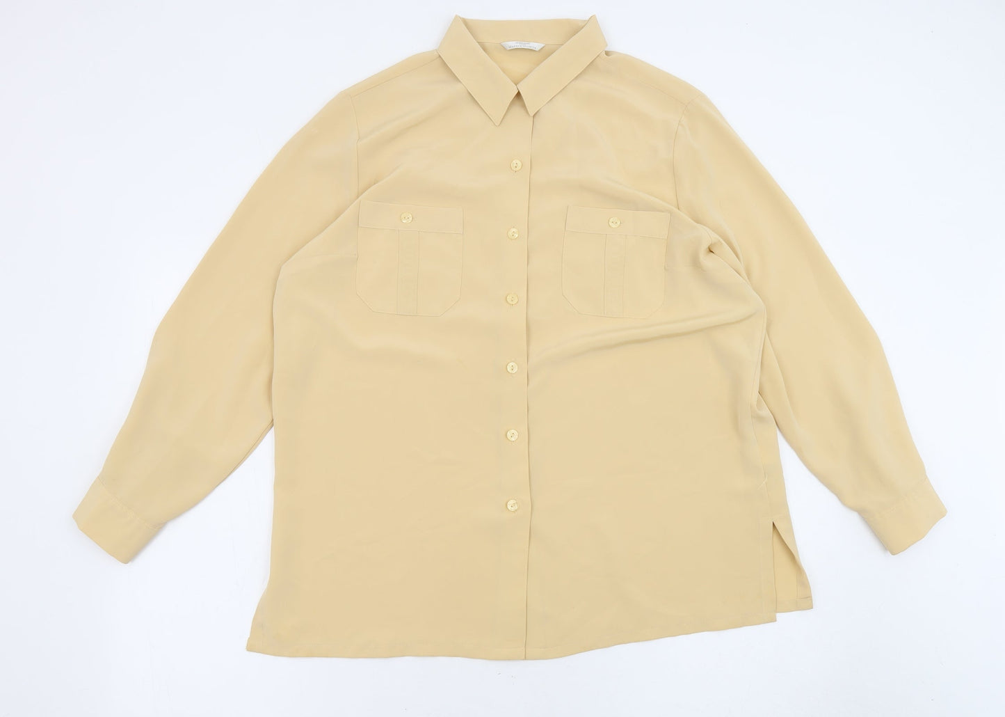 Womens UK Size 16 St Michael Beige Basic Button-Up