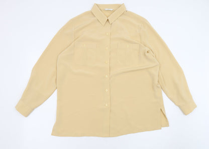 Womens UK Size 16 St Michael Beige Basic Button-Up