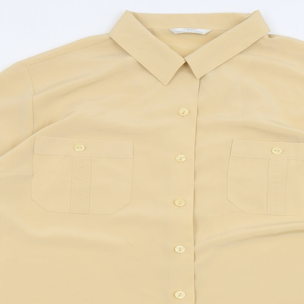 Womens UK Size 16 St Michael Beige Basic Button-Up