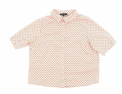 Womens UK Size 8 New Look Pink Basic Button-Up