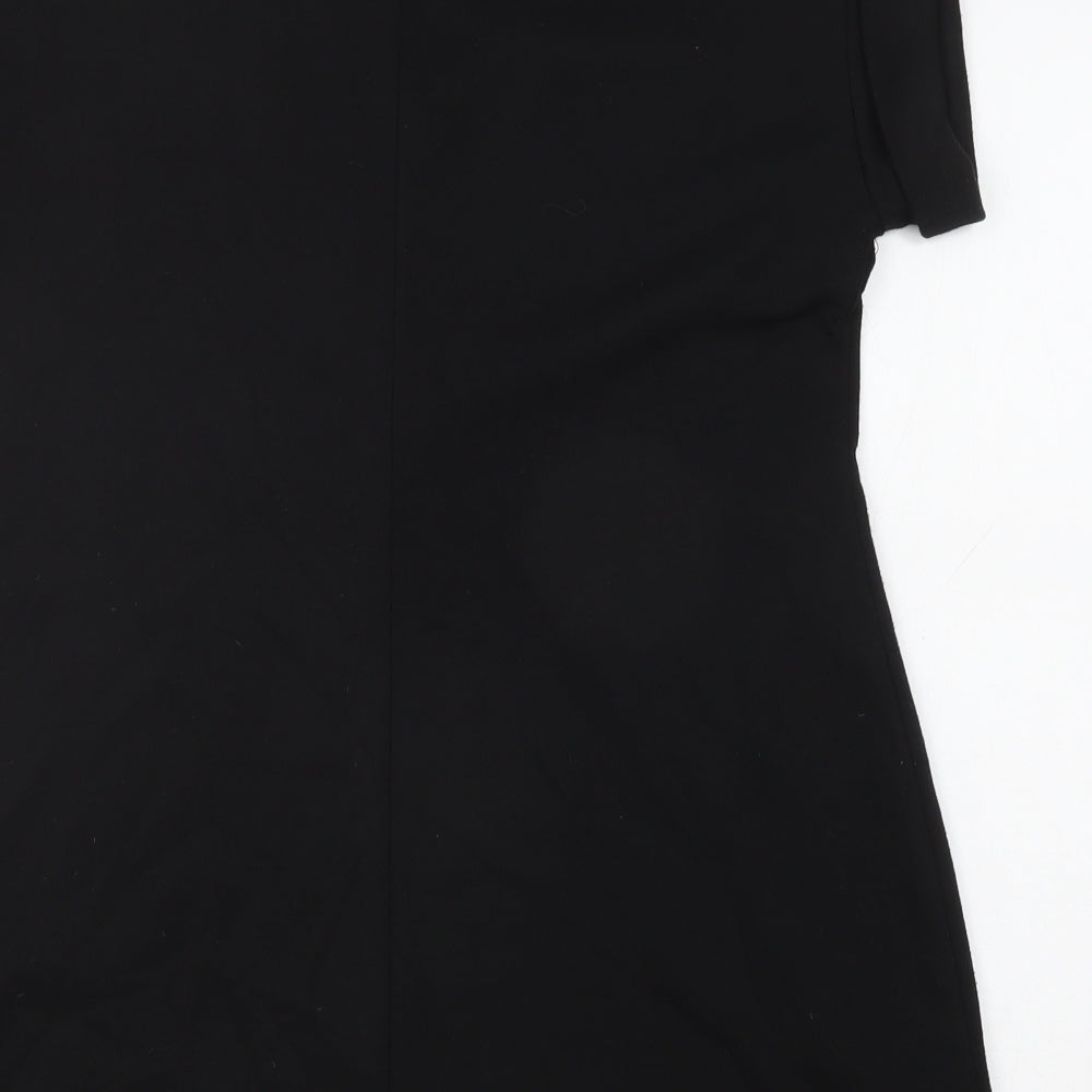 Dorothy Perkins Womens Black Polyester T-Shirt Dress Size 14 Round Neck Pullover - Studded