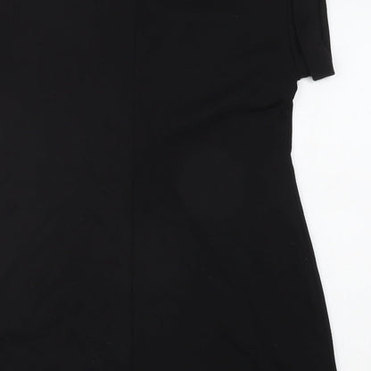 Dorothy Perkins Womens Black Polyester T-Shirt Dress Size 14 Round Neck Pullover - Studded