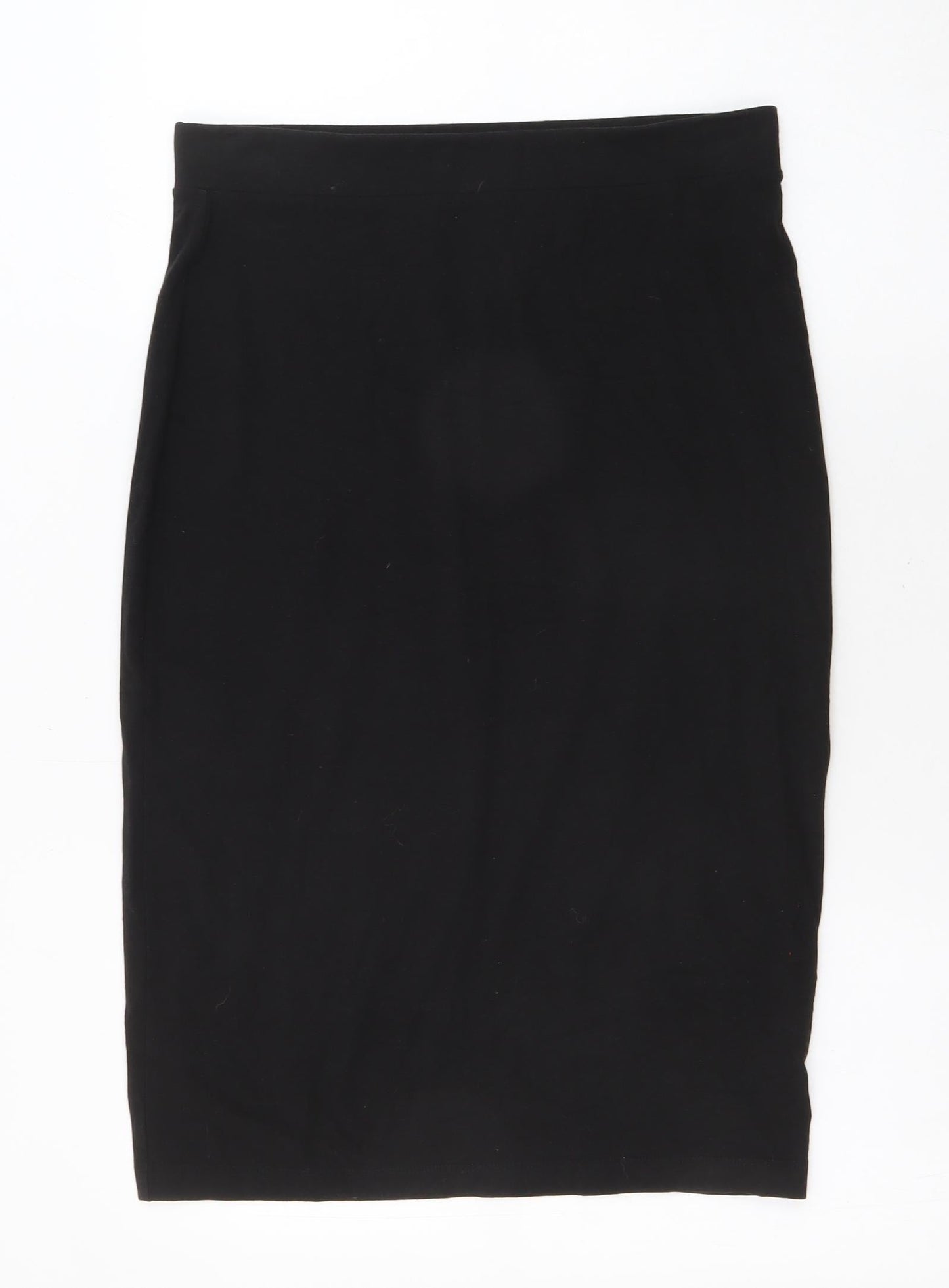 Divided Womens Black Cotton Straight & Pencil Skirt Size L Zip