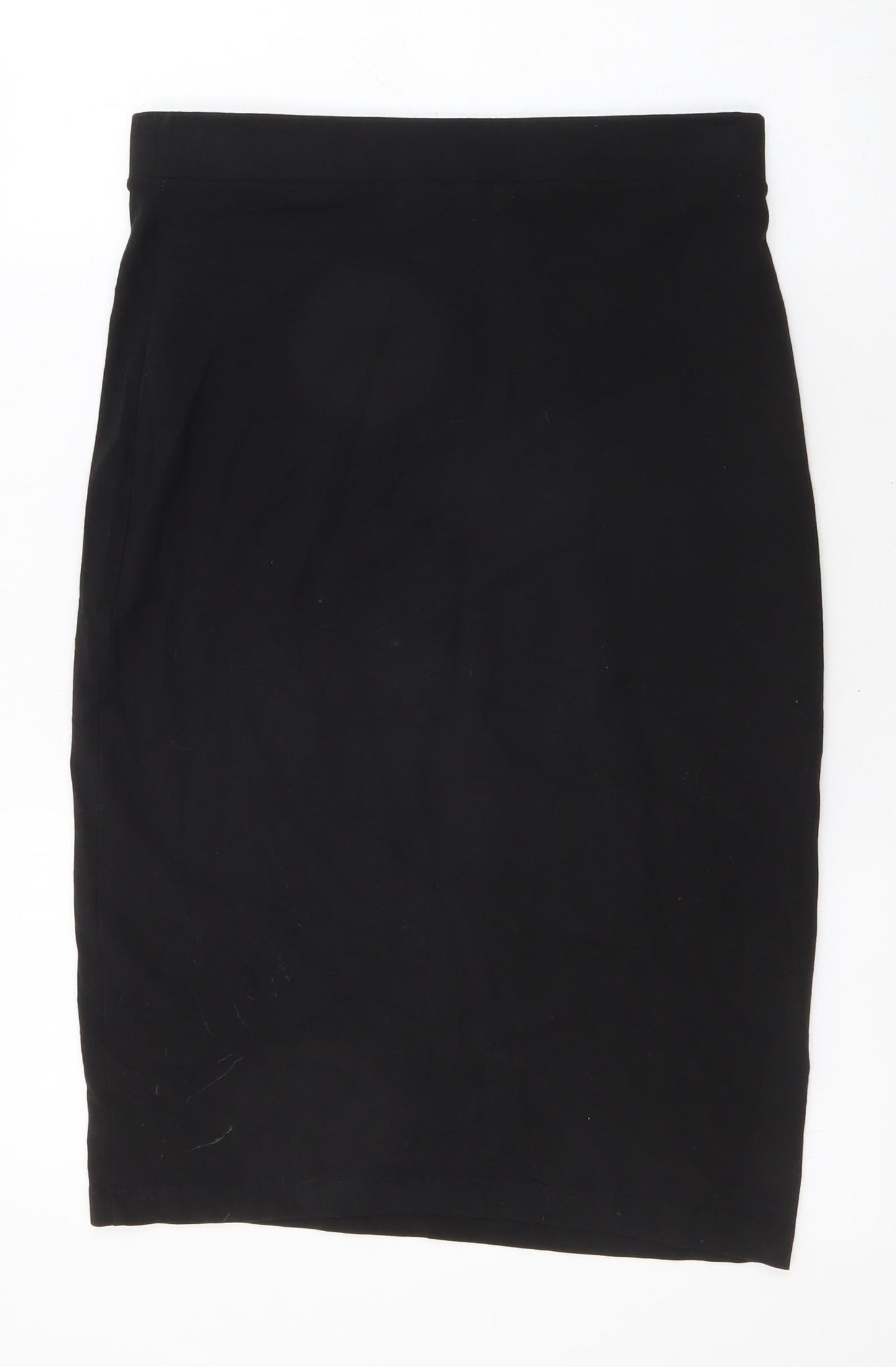 Divided Womens Black Cotton Straight & Pencil Skirt Size L Zip