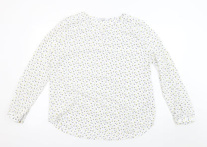 Womens UK Size 14 Classic White Basic Blouse