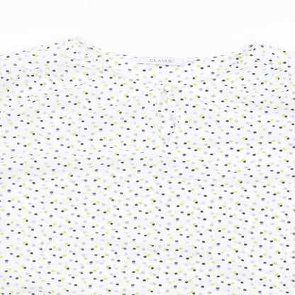 Womens UK Size 14 Classic White Basic Blouse